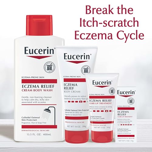 Eucerin Eczema Relief Cream, Full Body Lotion, Moisturizing Eczema Cream with Colloidal Oatmeal (Skin Protectant) and Ceramide 3, 8 Oz Tube