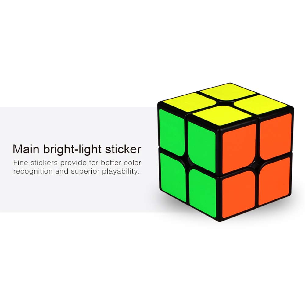 QiYi Qidi 2x2 Speed Cube Puzzle, Smooth Bright-Light Stickers, Classic Colors – Educational Toy to Boost Kids’ Focus & Responsiveness