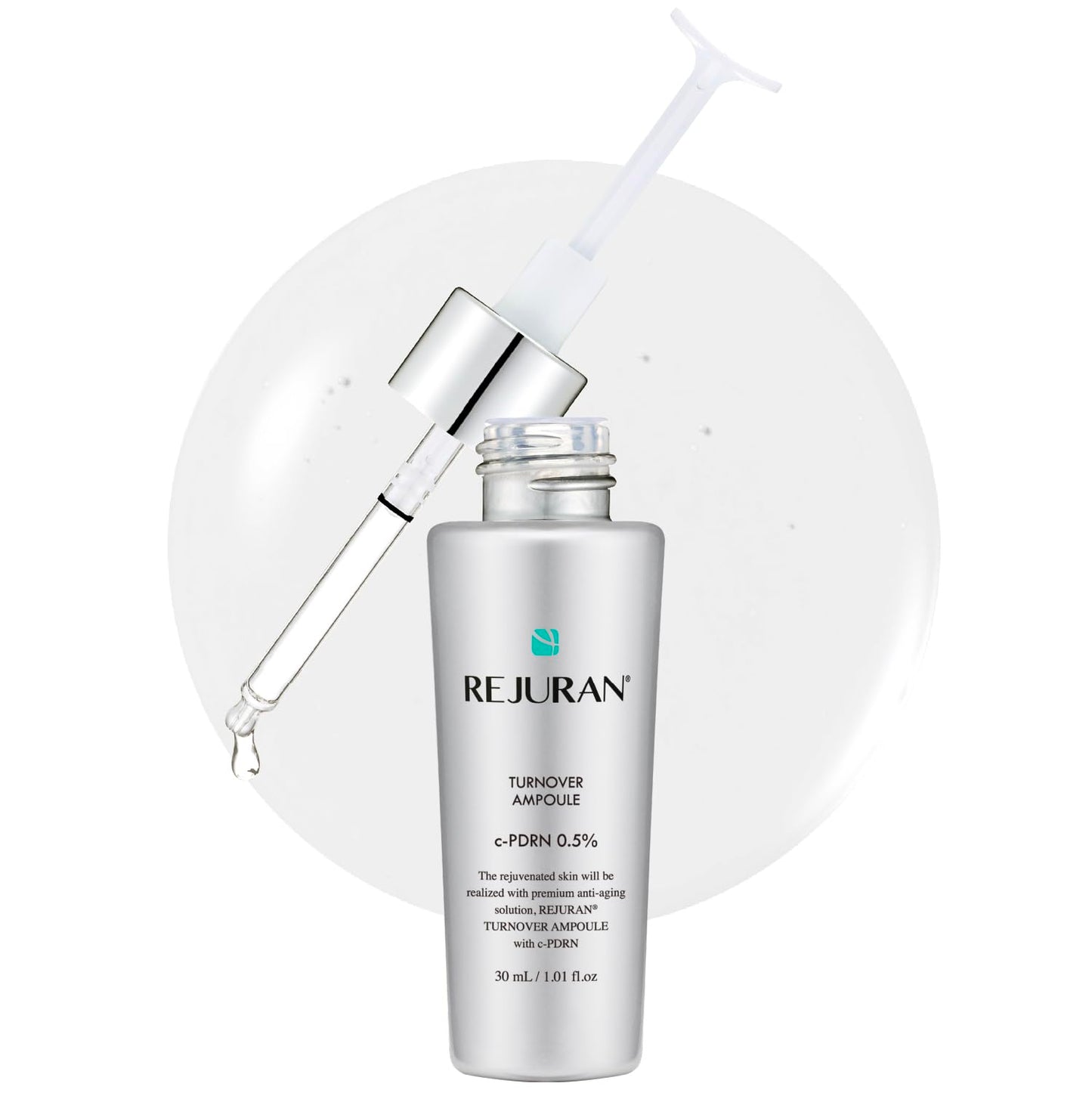 REJURAN® Turnover Ampoule c-PDRN® – Salmon DNA Face Serum for Skin Rejuvenation, Firming, Hydration & Youthful Glow, 1.01 fl oz