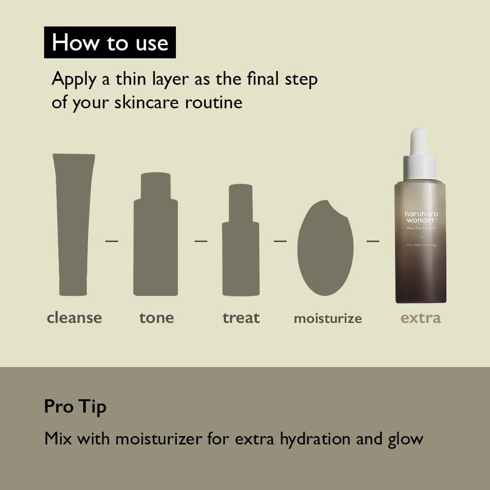 HARUHARU wonder Black Rice Facial Oil 1.01 fl oz (30ml)