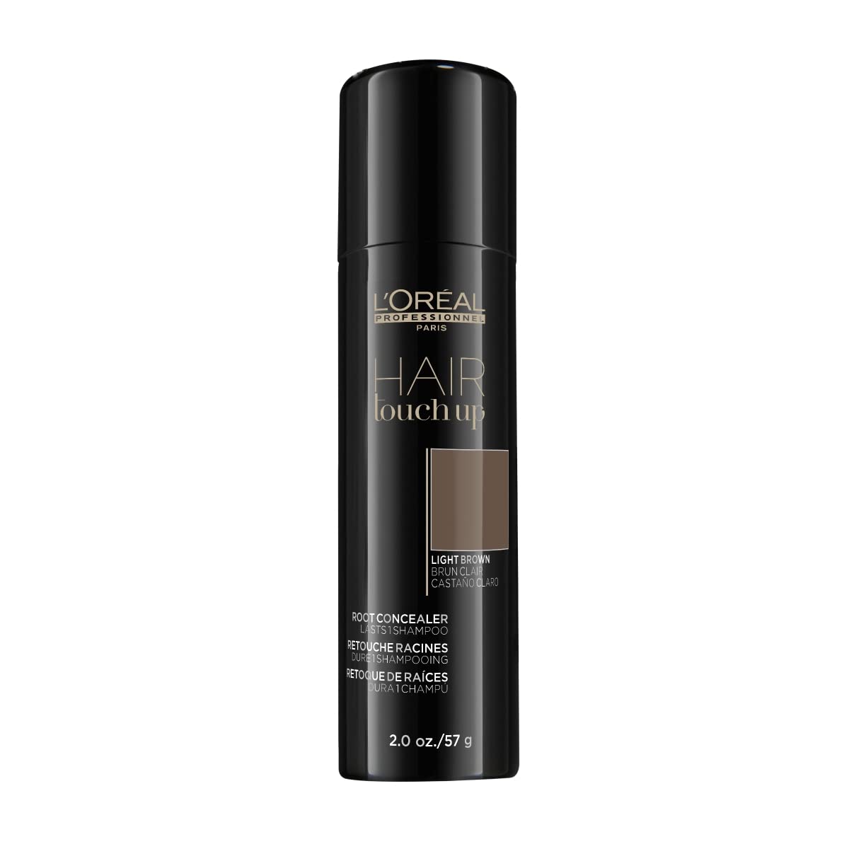 L'Oréal Professionnel Paris Hair Touch Up - Root Concealer Spray - Blends and Covers Grey Hair, Does Not Transfer or Smear, 2.0 Oz Light Brown
