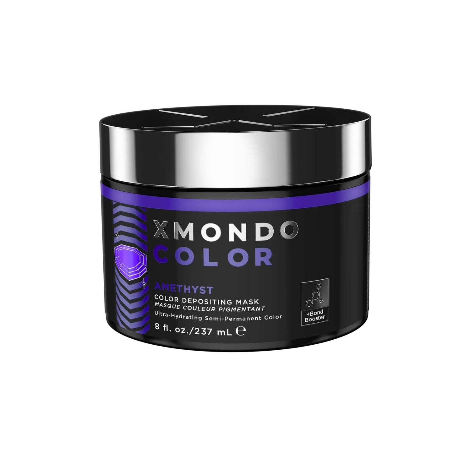 XMONDO Amethyst Hair Mask – Semi-Permanent Purple Color with Bond Booster & Hyaluronic Acid, 8 oz, Vibrant Conditioning Hair Dye