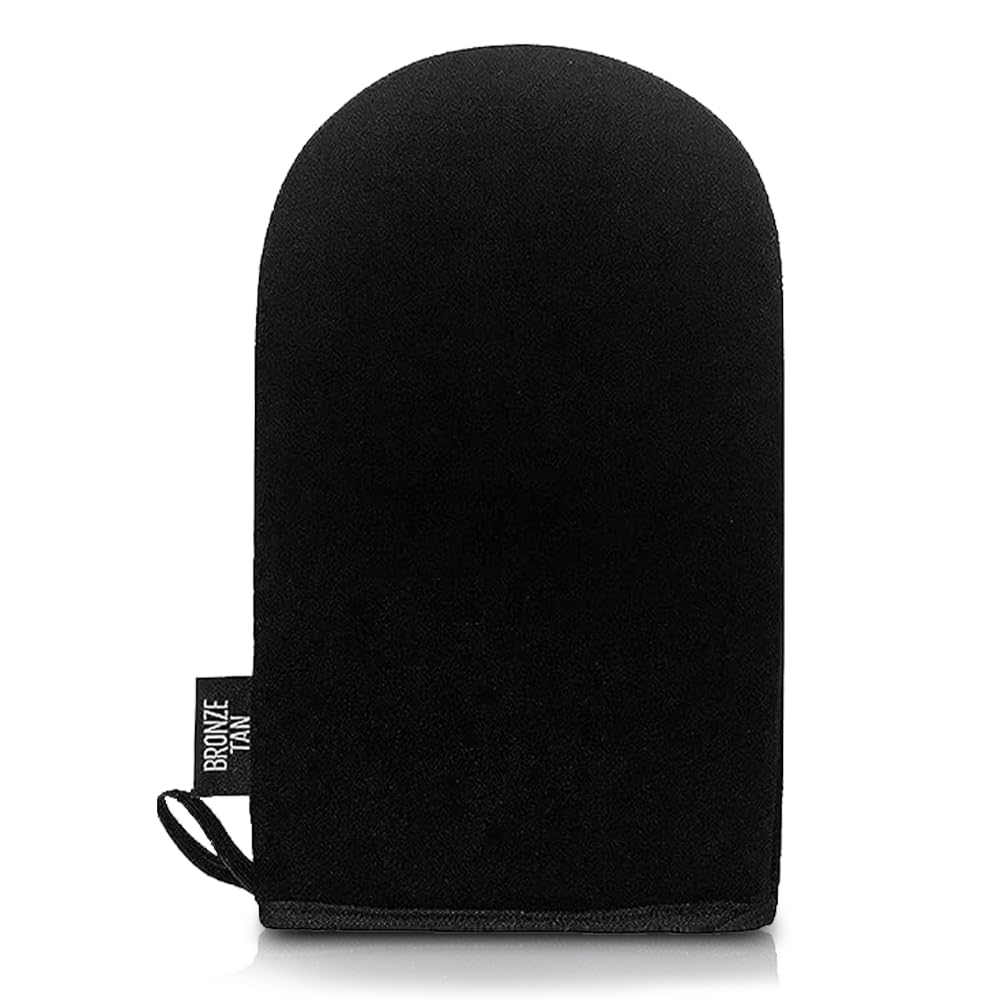 Self Tanning Mitt – Ultra Soft, Reusable & Machine Washable Glove for Streak-Free Application of Tanning Mousse or Lotion – Black