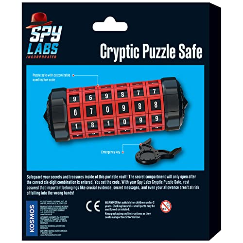 Thames & Kosmos Spy Labs Cryptic Puzzle Safe – Portable Vault to Protect Secrets & Evidence | Detective Gear for Young Investigators
