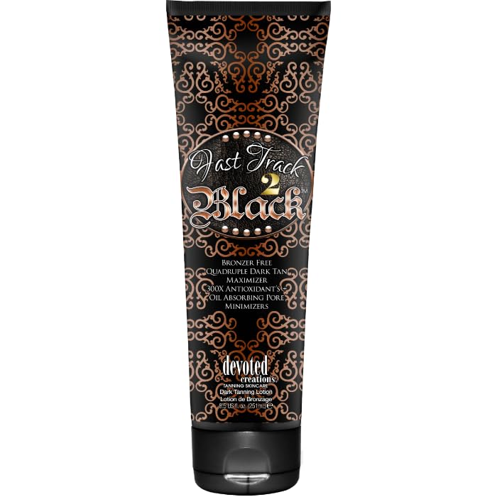 Devoted Creations Fast Track 2 Black Dark Tan Maximizer Tanning Lotion 8.5 Ounce