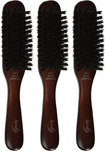Goody Smooth and Sleek Wood Styling Brush with Natural Boar Bristles, Flyaway Free Finish, For All Hair Types, Brown, 1CT
