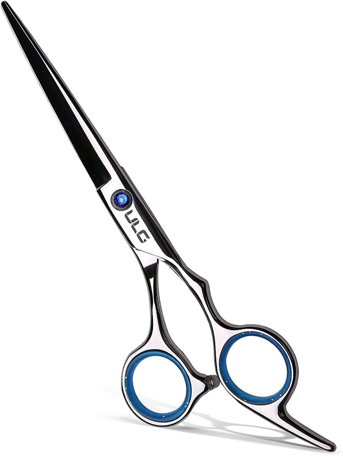 ULG Professional 6.5” Hair Cutting Scissors for Right-Handed Stylists – Razor Edge Barber Shears, Japanese Stainless Steel, Hand Sharpened Blue