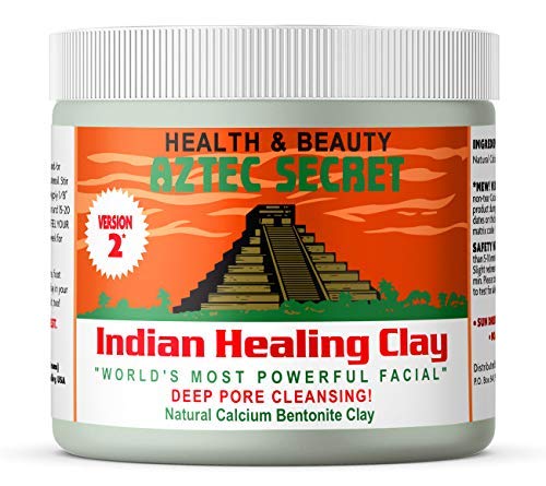 Aztec Secret Premium Clay Mask Kit by Etana Beauty – 1lb Indian Healing Clay, 16oz ACV, Bamboo Bowl, Brush, Scoop & Tote