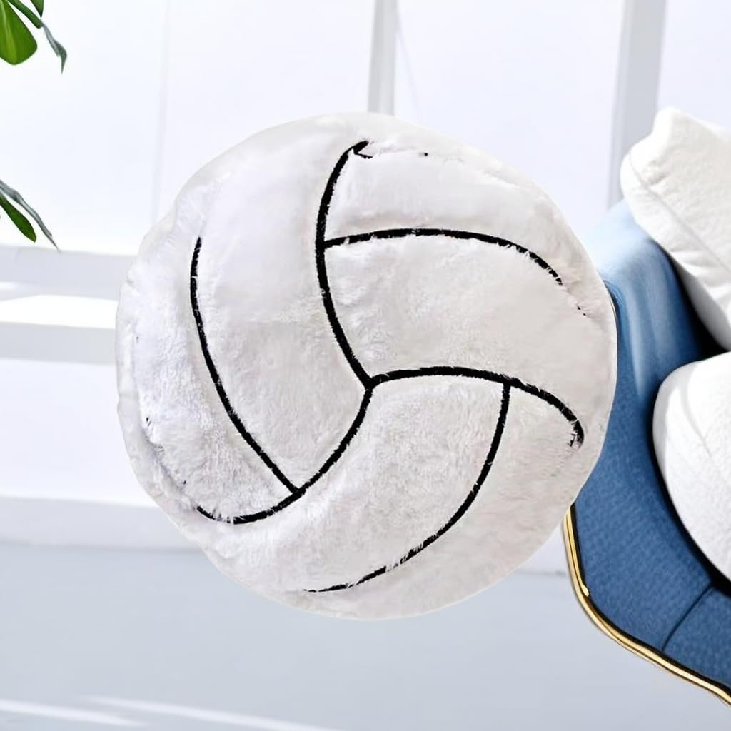 OPHRBU Volleyball Sports Pillow Fluffy Soft Throw Pillow Toy ,14" Durable Sport Basketball Plush Toys,Plush Pillow Toys Gift for Kids Boy Girls Children Room Decoration