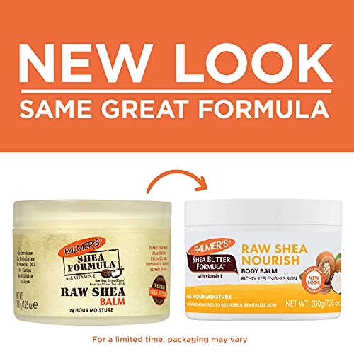 Palmer's Shea Butter Formula Raw African Shea Butter Balm, Nourishing Body Moisturizer for Rough, Dry Skin, 7.25 Ounces