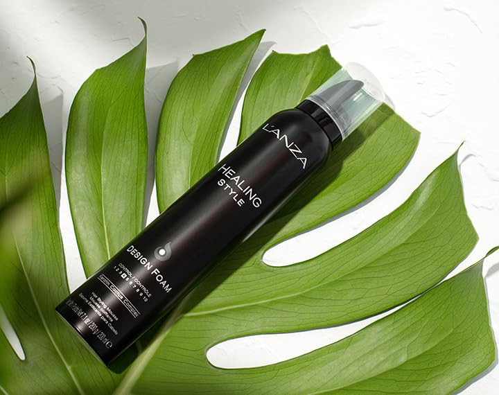 L'ANZA Healing Style Design Foam 7.1 Fl Oz – Low Hold Styling Mousse Adds Body & Shine, with UV & Heat Protection to Prevent Sun & Styling Damage