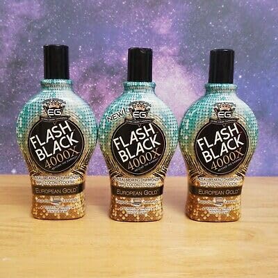 European Gold Flash Black 4000X Indoor Tanning Lotion with Time-Release DHA Bronzers, 12 oz