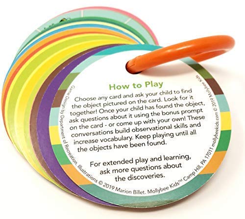 MOLLYBEE KIDS Toddler Outdoor Scavenger Hunt Cards at The Park, Toddler Games, Gifts for Ages 2, 3