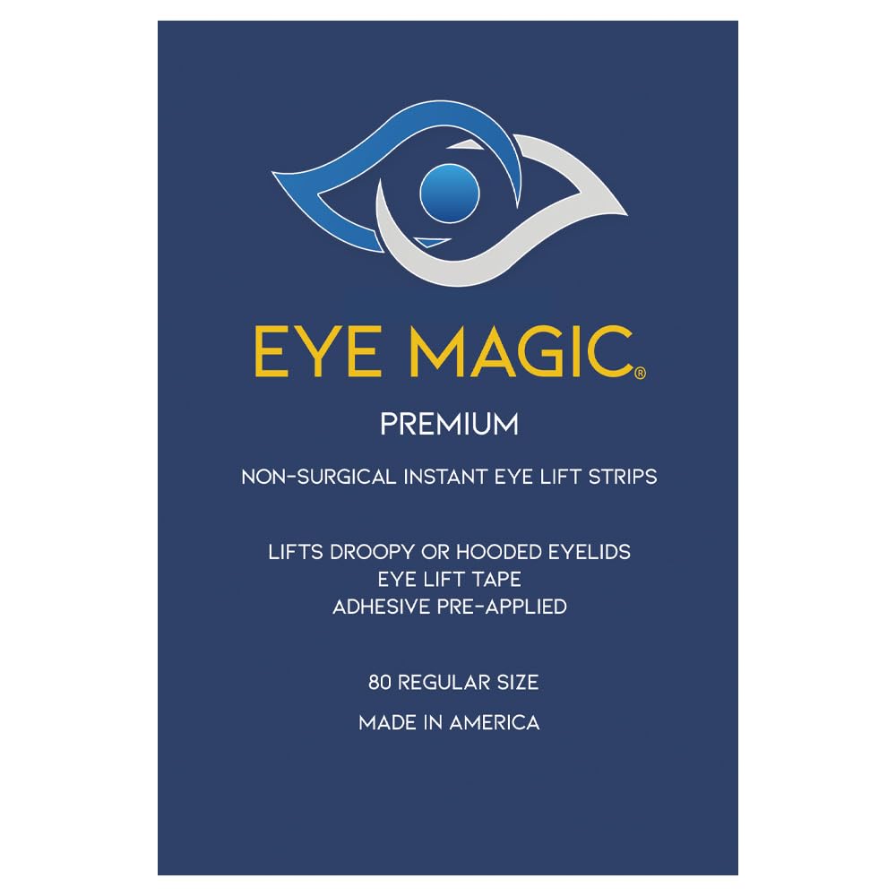 Eye Magic Premium Eye Lift Strips for Droopy or Hooded Eyelids, Instant Non-Surgical Tape, Hypoallergenic, Transparent, 80ct S/M