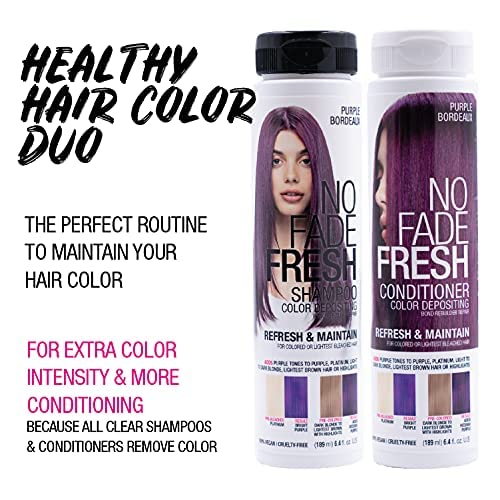 Purple Color Depositing Shampoo - Semi Permanent Hair Color with BondHeal Bond Rebuilder - Violet Hair Dye 6.4 oz