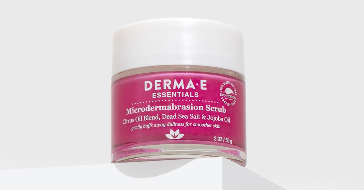 DERMA E Microdermabrasion Facial Scrub with Dead Sea Salt & Citrus Oils – Exfoliates, Smooths & Revitalizes Skin – 2oz, Ideal for Scars & Wrinkles