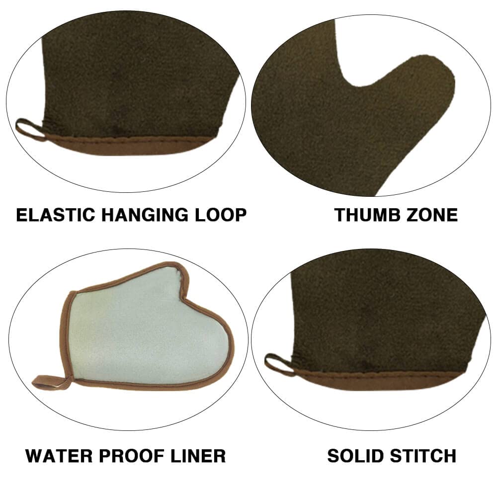 4-Piece Self Tanning Kit – Mitt, Back Applicator, Exfoliating Glove & Face Brush for Even, Streak-Free Sunless Tan (Brown)