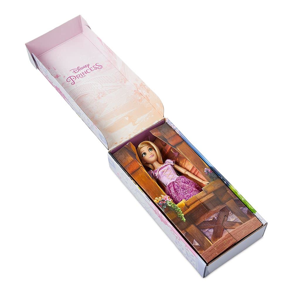 Disney Store Rapunzel Classic 11" Doll from Tangled for Girls – Fully Posable, Includes Brush, Molded Details & Iconic Outfit, Disney Princess Toy