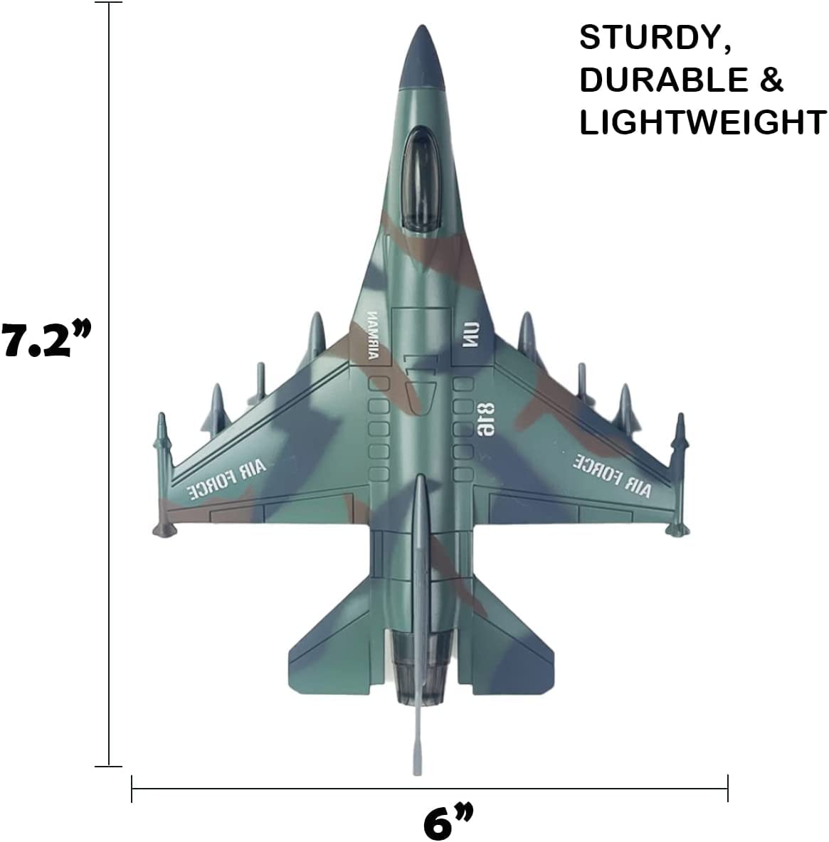 Diecast Fighter Jet Toy Military Falcon Replica Model - 1:400 Scale Airplane Pullback Metal Alloy Aircraft Vehicle with Flashing Lights and Sound