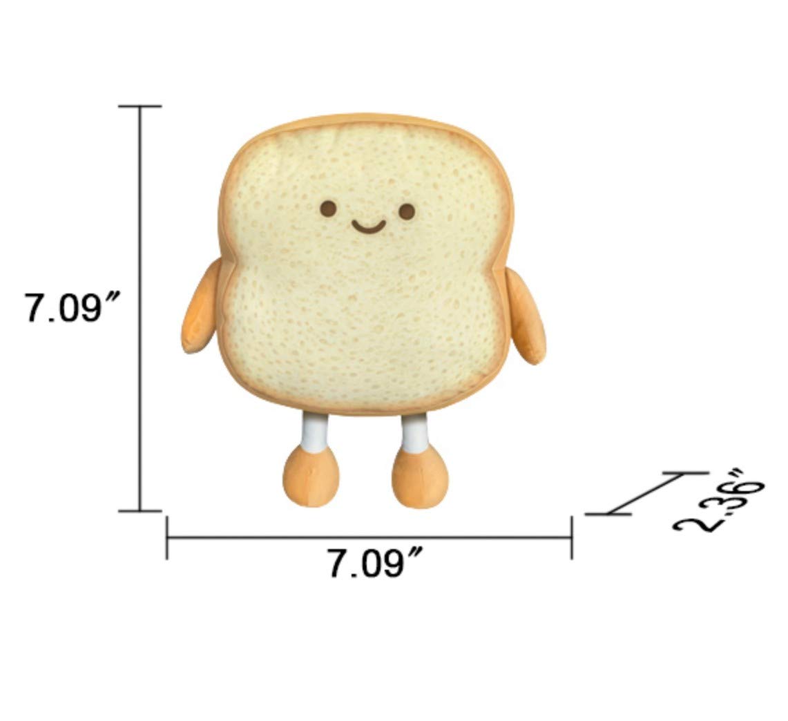 VHYHCY Toast Bread Pillow Funny Food Plush Toy Pillows Small Cute Stuffed Plush Sofa Pillow (Toast Bread,Golden)