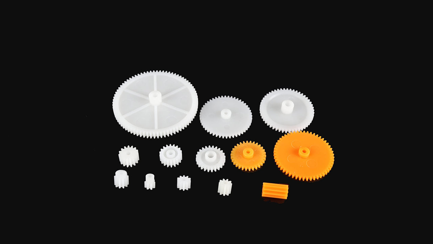 200pcs 0.5 Mold Plastic Motor Gears Small Set Plastic Crown Gear Single Double Reduction Gear Worm Gear Electric Motor