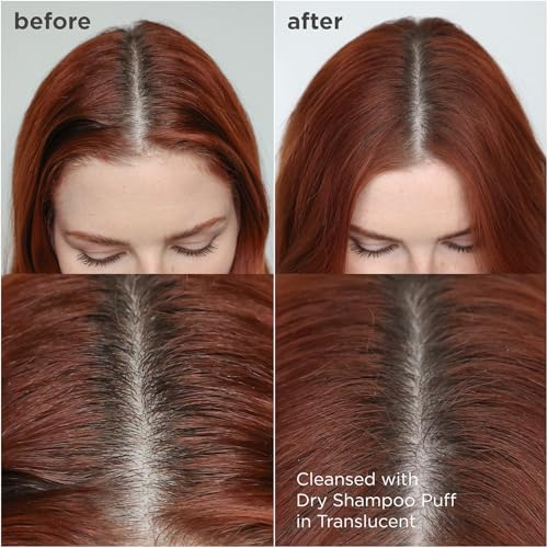 Style & Treat Dry Shampoo Puff - Universal for All Hair Colors - Mattifying Dry Shampoo Powder - Non-Aerosol, Talc Free, Benzene Free - 0.5 oz/15 g