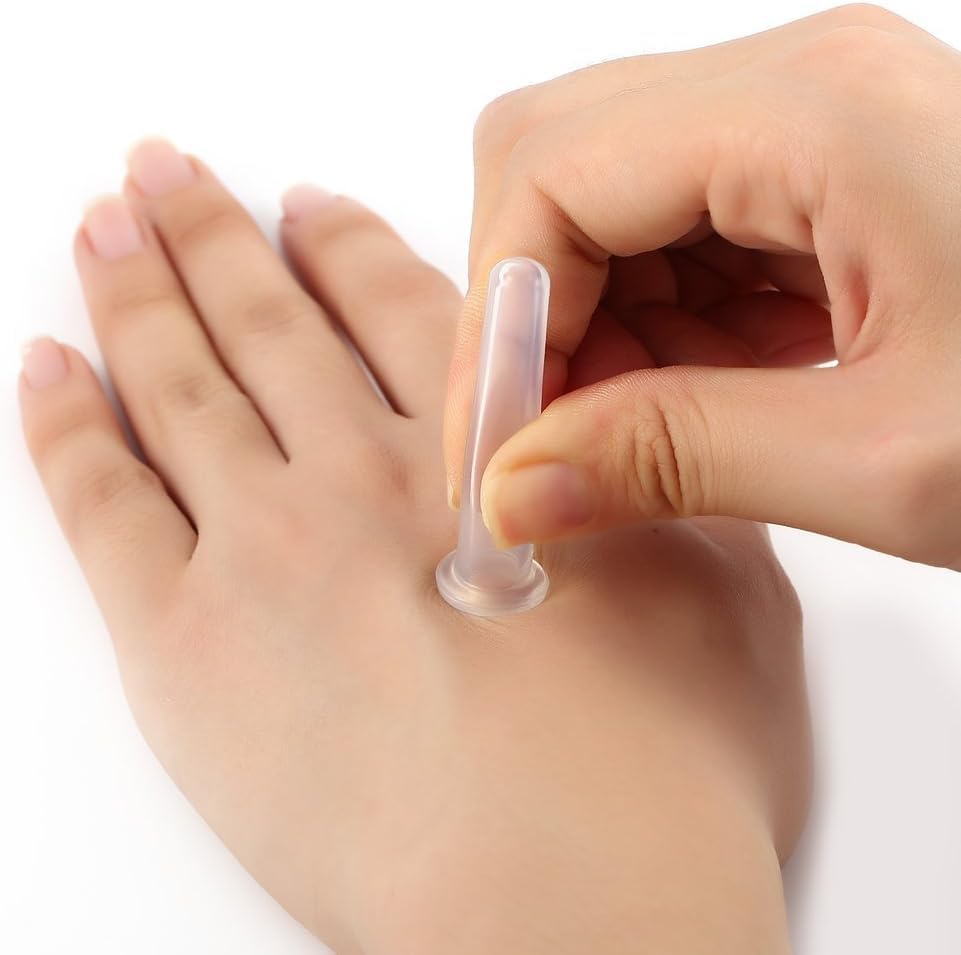 4-Pcs Silicone Facial & Body Massage Cupping Set – Mini Transparent Cups for Face, Neck, Back & Eyes, Safe, Burn-Free Skincare Tool