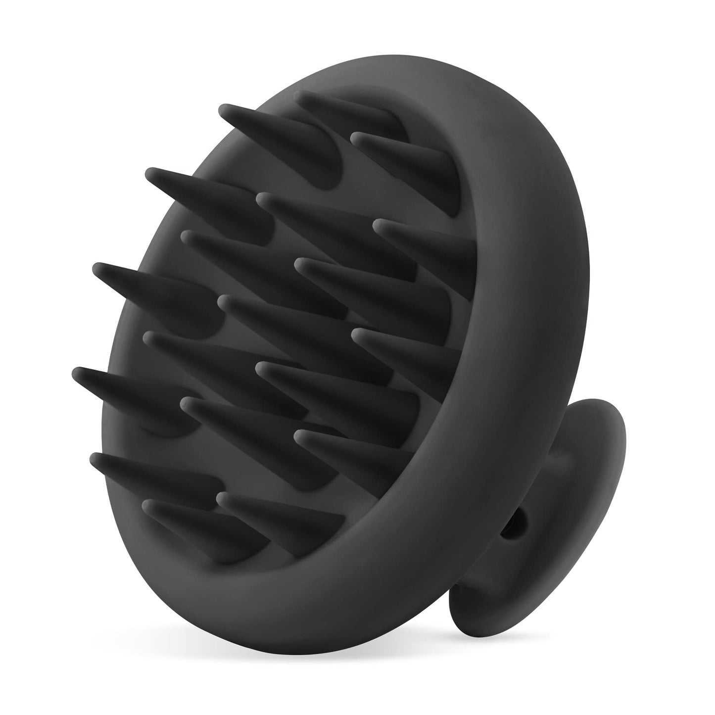 HEETA Scalp Massager Shampoo Brush – Soft Silicone Scalp Scrubber for Hair Growth, Dandruff Removal & Relaxation, Wet & Dry Hair Use, Black