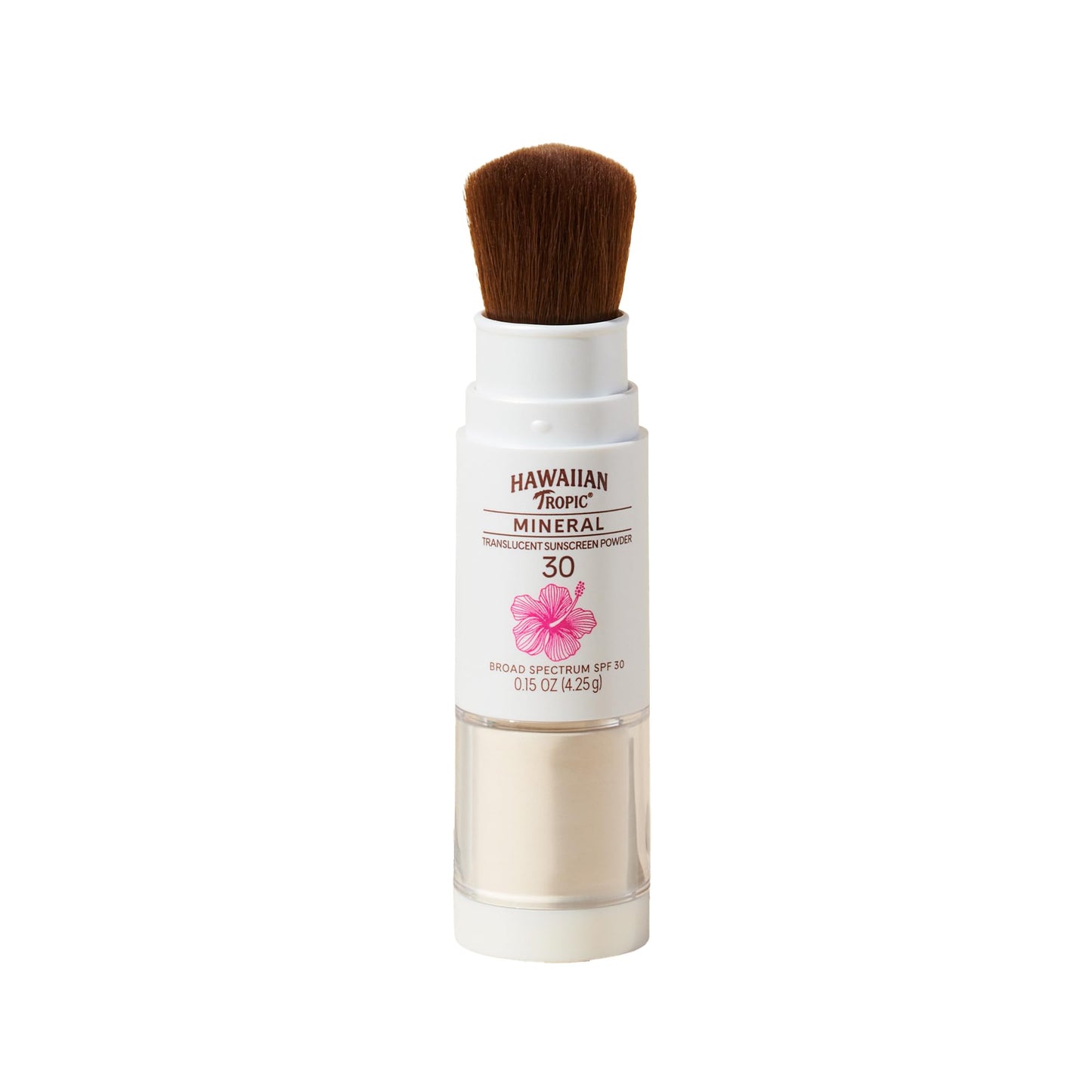 Hawaiian Tropic Mineral Powder Sunscreen Brush SPF 30 – Zinc Oxide Face & Body Sunblock, Brush-On Travel Size SPF Protection, 0.15 oz