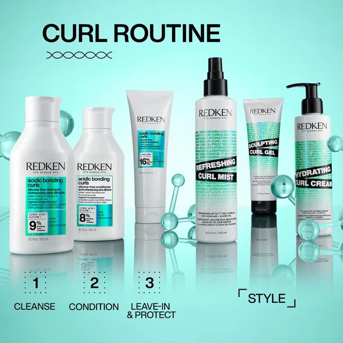 Redken Hydrating Curl Cream - 72-Hour Curl Definition, Heat Protection up to 450°F, Silicone-Free & Paraben-Free