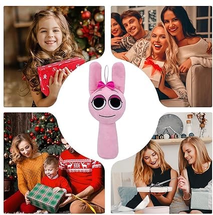 RWSEFK Sprunki Game Plush, Sprunki Toys Plush,Soft Stuffed Animal Pillow Doll Christmas Birthday Gifts for Adult Kids(Pink)