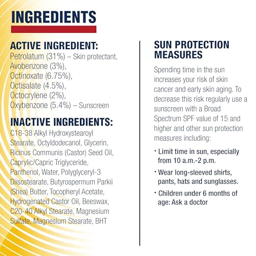 Aquaphor Lip Protectant and Sunscreen Ointment - Broad Spectrum SPF 30 - Relieves Chapped Lips - .35 fl. Oz. Tube