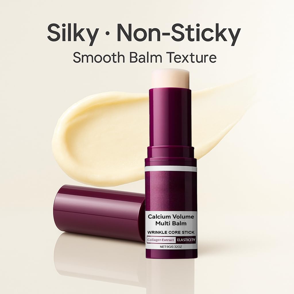 Euralissea Calcium Volume Multi Balm 2-Pack – Anti-Aging Stick with Collagen for Wrinkles, Hydration & Firming, Eyes, Neck & Smile Lines