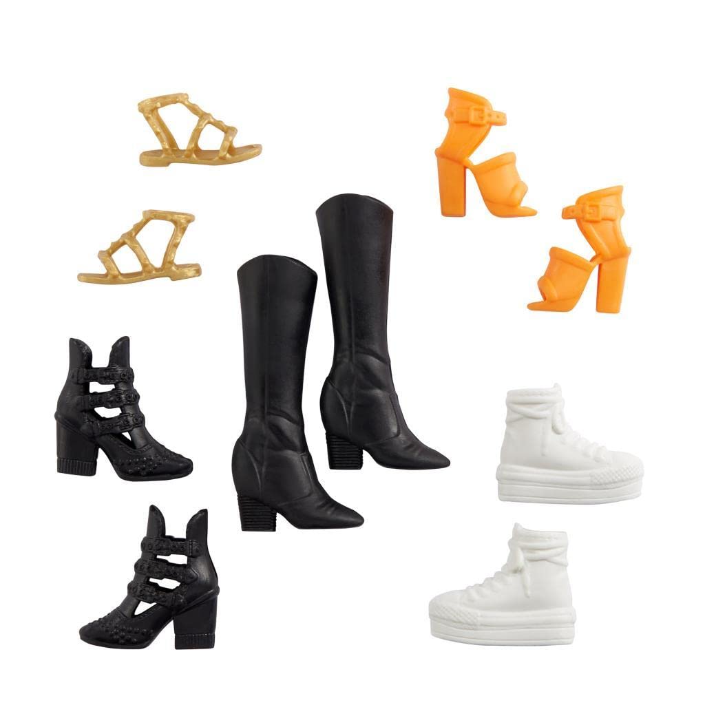 Mattel Barbie Shoe Pack - 5 Pairs of Zebra Sport Shoes for Barbie Doll