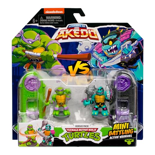 Legends of Akedo TMNT Versus Pack - Donnie vs Slash Mini Battling Figures with 2 Exclusive Battle Controllers, Ready Fight Split Strike