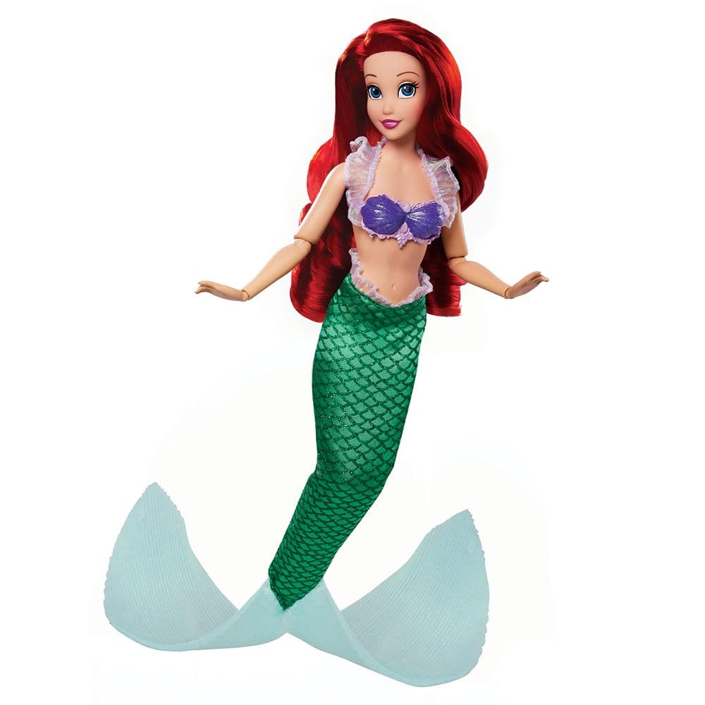 Disney Store 11" Ariel Princess Story Doll with Coloring Book & Extra Dress, Classic Outfit, Fun Princess Toy for Girls