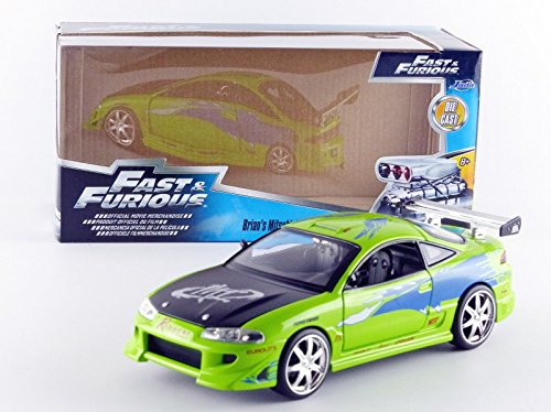 Jada Fast & Furious 1:24 Brian's Mitsubishi Eclipse Die-cast Car, Toys for Kids and Adults