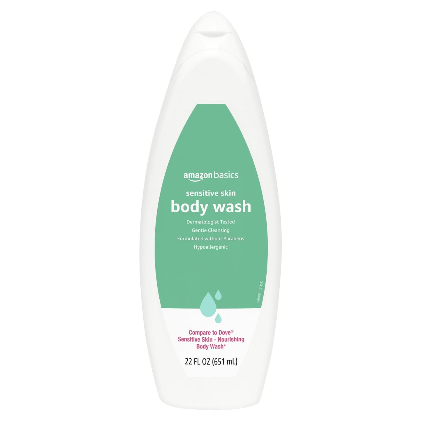 Amazon Basics Body Wash for Sensitive Skin, Hypoallergenic, Unscented, 22 fl oz (Pack of 2)