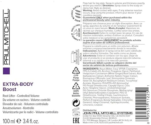 Paul Mitchell Extra-Body Root Boost Volumizing Spray, Targeted Lift, Adds Fullness, For Fine Hair, 2.5oz