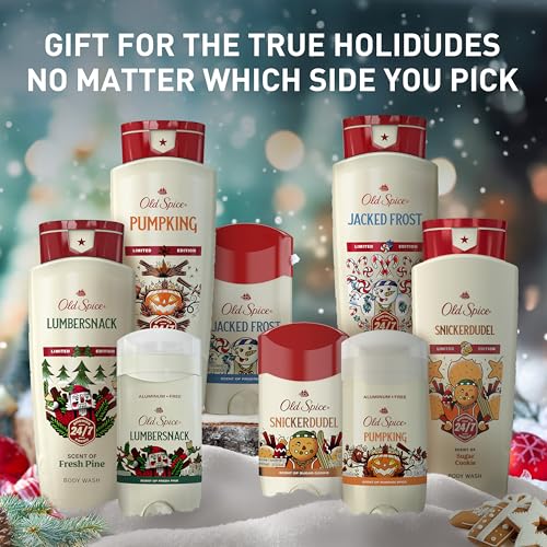 Old Spice Holidudes Body Wash for Men, 16oz – Lumbersnack Pine Scent, Rich Lather, Long-Lasting Holiday Freshness, Stocking Stuffer