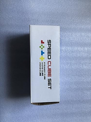 ROXENDA Speed Cube Set, Magic Cube Set of 2x2x2 3x3x3 Pyramid Cube Smooth Puzzle Cube (Stickerless)