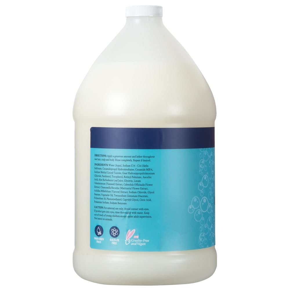 Ginger Lily Farms Kids 3-in-1 Shampoo, Conditioner & Body Wash | Tear-Free, Fragrance-Free, Vegan & Cruelty-Free Refill, 1 Gallon (128 fl oz)