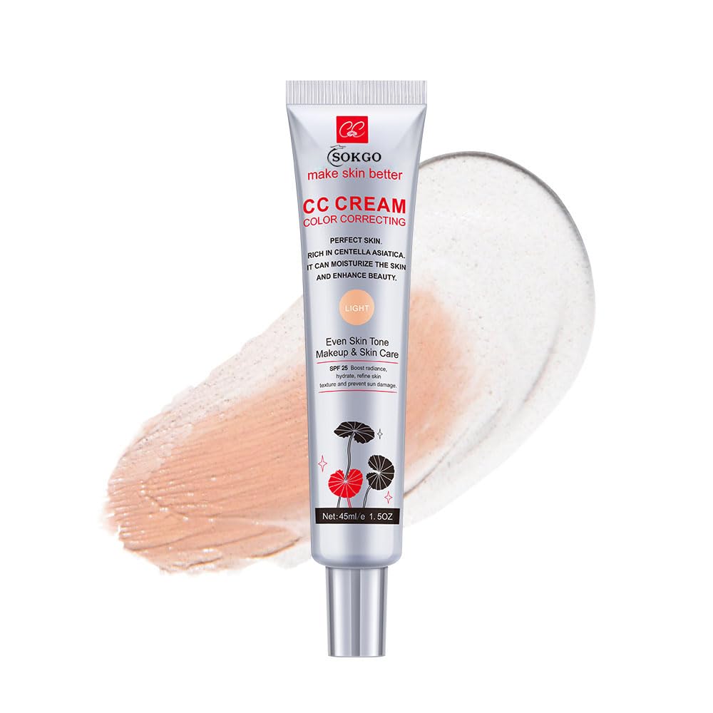 Color Correcting CC Cream, Full-Coverage Foundation, SPF 25, Even Skin Tone, Hydrating Cream