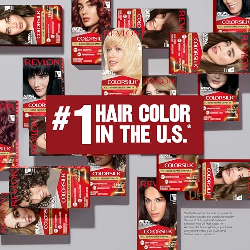 Revlon ColorSilk Permanent Hair Color with Bond Repair Complex, 11 Soft Black, 100% Gray Coverage, Ammonia-Free, Vegan Keratin, Pack of 3
