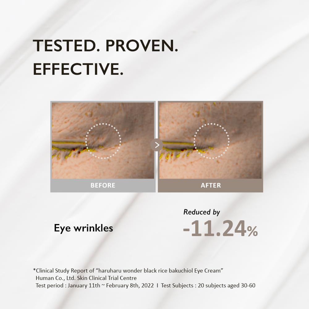 Haruharu Wonder Black Rice Bakuchiol Eye Cream 0.67 fl.oz / 20ml | Anti-Aging, Wrinkle Care, Natural Retinol Alternative | Cruelty Free, EWG-Green