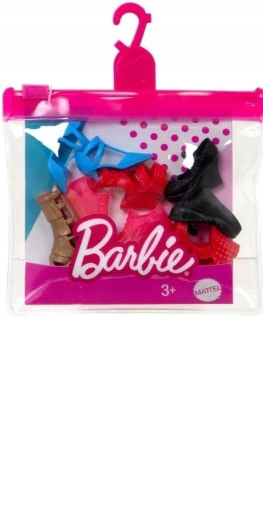 Barbie Shoe Accessory Bundle – 10 Pairs of Doll Shoes | Mix of Heels, Boots & Flats | Fits Most Barbie Dolls | Ages 3+