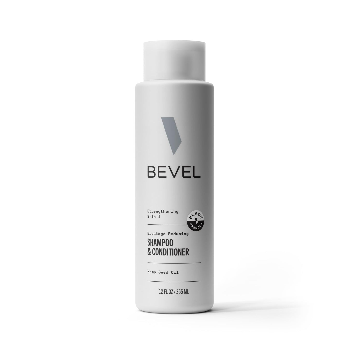 Bevel 2-in-1 Shampoo & Conditioner for Men with Hemp Seed Oil & Biotin, Strengthens, Moisturizes & Reduces Breakage, 12 Oz (Packaging May Vary)