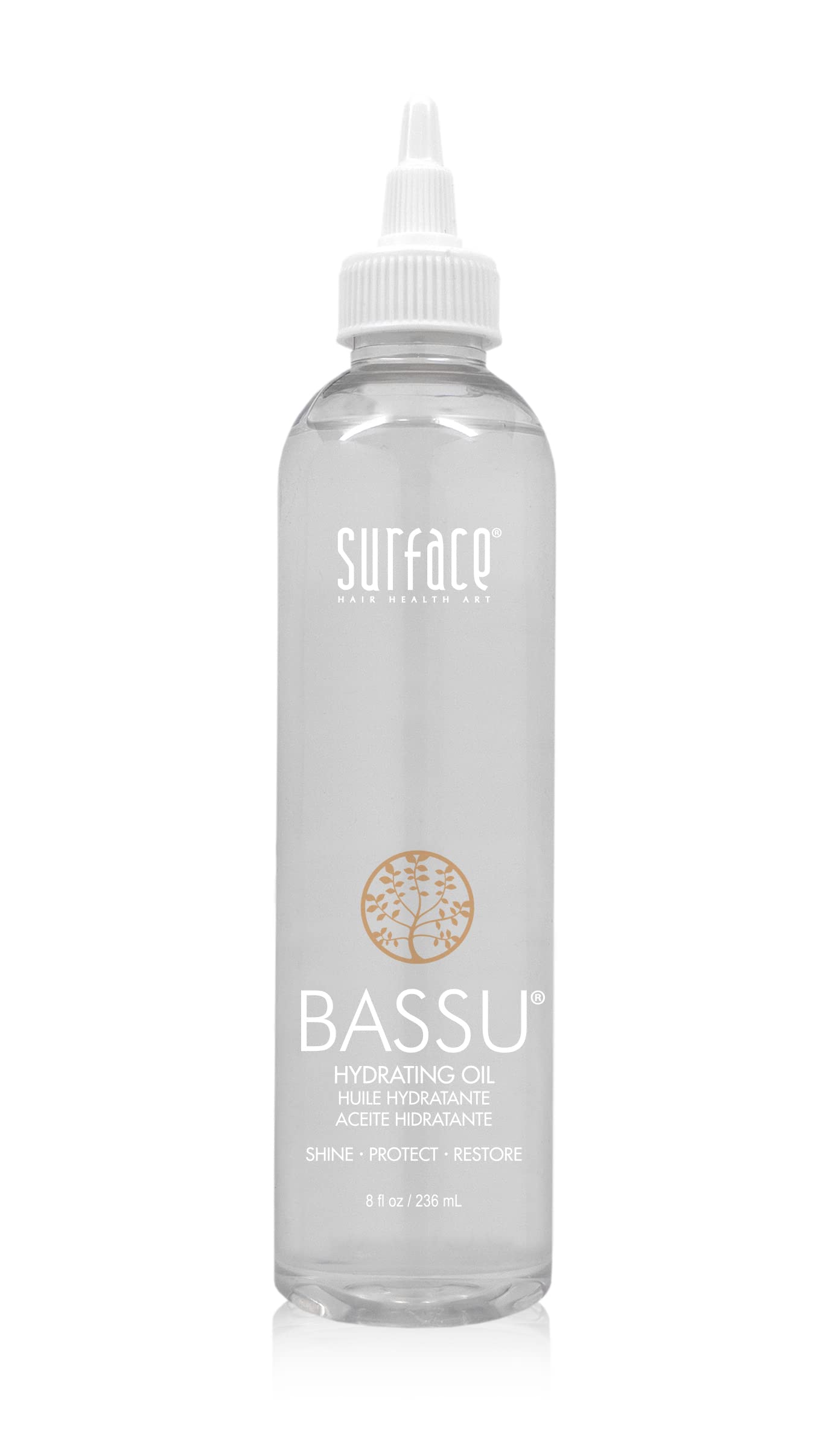 Surface Hair - Bassu Moisture Hydrating Oil- Restore, Moisturize, Detangle & Soften - 8 fl oz