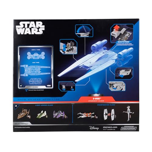 Jazwares Star Wars Micro Galaxy Squadron U-Wing Starfighter, 12" Vehicle with Foldout Wings, Troop Bay, Sniper Gun & 3 Micro Figures