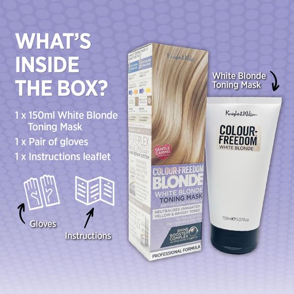 Knight & Wilson Blonde Hair Toner Mask – Deep Conditioning Treatment to Neutralize Yellow & Brassy Tones, Vegan & Cruelty-Free, 5.07 Fl Oz